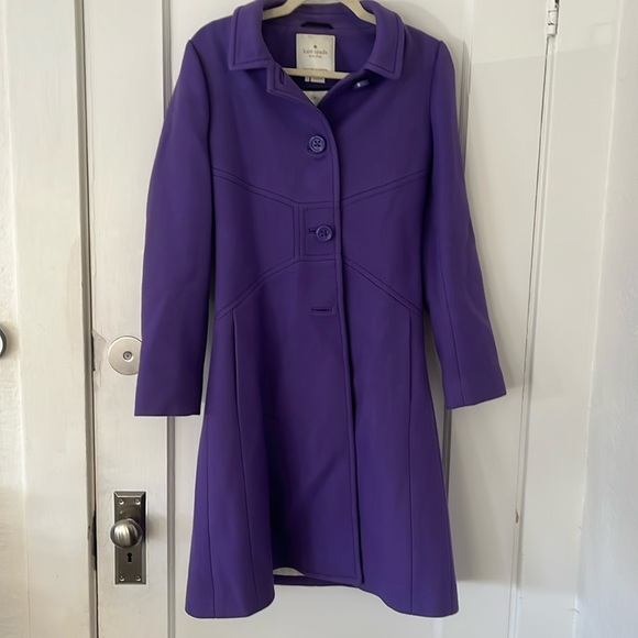 kate spade Jackets & Blazers - Kate Spade Purple Coat size 4 100% wool